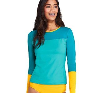 Lands' End Petite Crew Neck Long Sleeve Rashguard